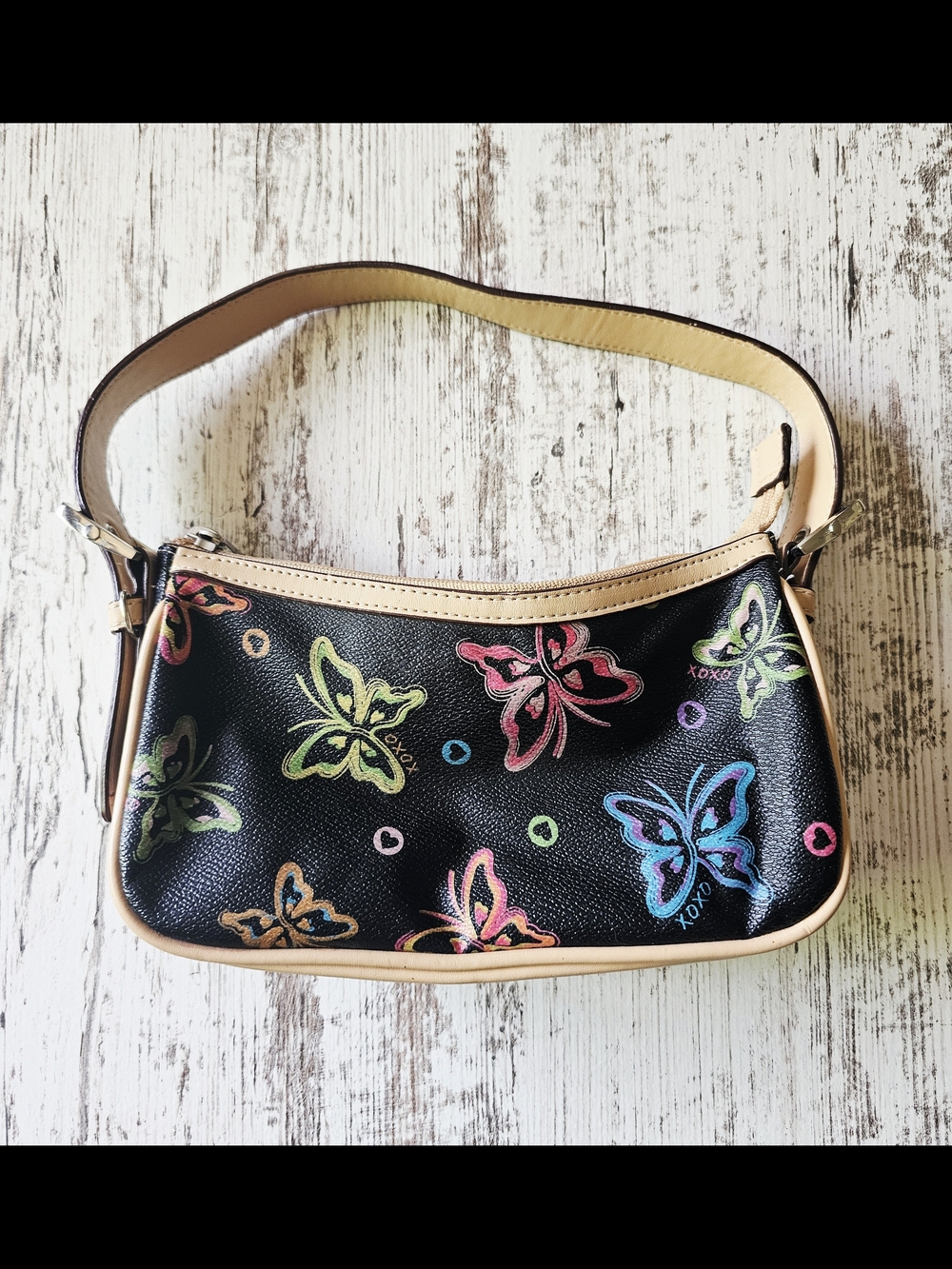Vintage XOXO Y2K Butterfly All Over Print Mini Baguette Bag Buckle Strap